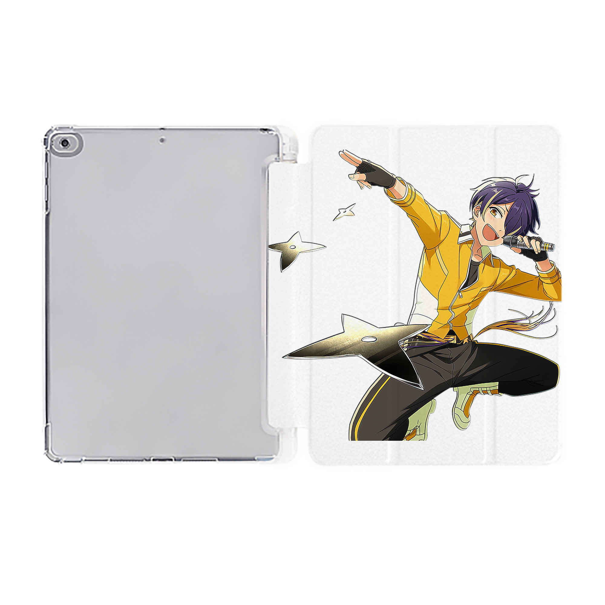 （画像用） あんさんぶるスターズ! Ensemble Stars IPad ケース ペン収納付き 三つ折りスタンド PUレザー×シリコン 対応機種9.5/10.5/10.9インチ